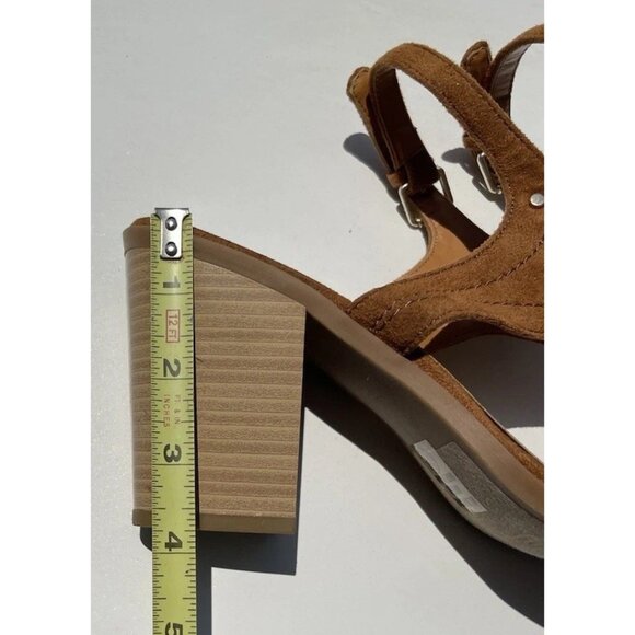 J Adams Brown Print Women’s Sz 11 Gold Studded Double Belt Strap Heel Shoes - Picture 8 of 16